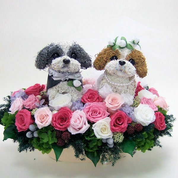 愛犬家のご結婚祝いにシーズー犬のウェルカムドール｜アトリエ花倶楽部