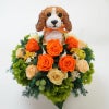ビーグル犬 プリザーブドフラワーアレンジ