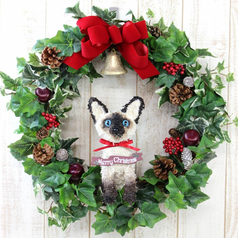 クリスマスリース猫