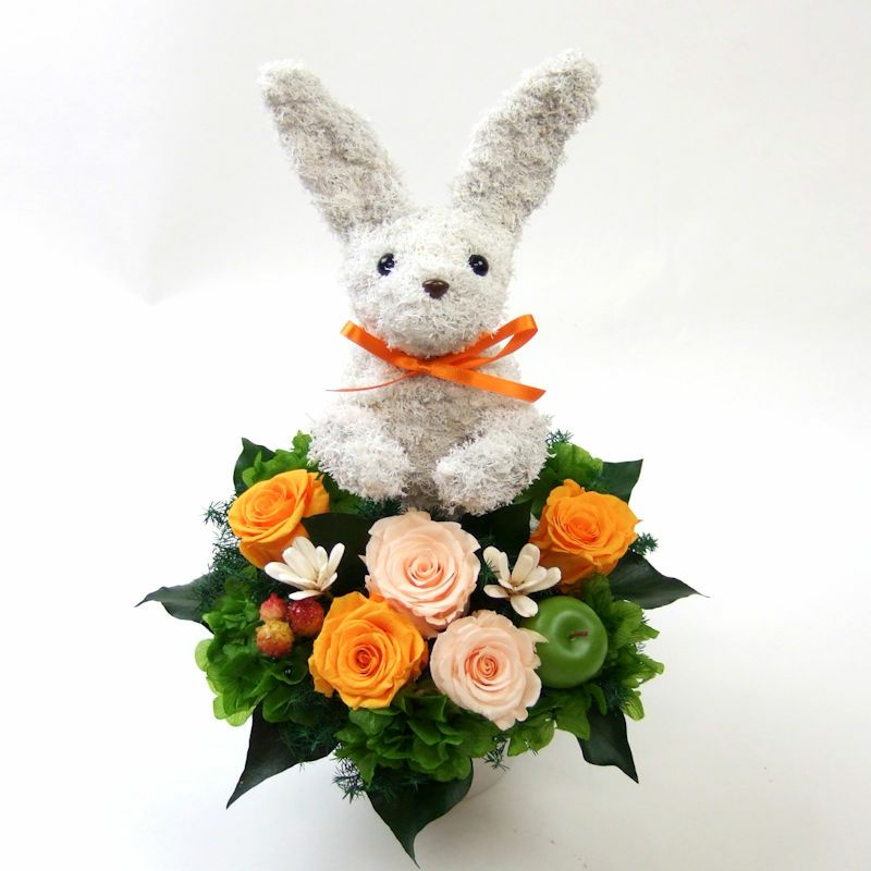 ウサギのアニマルフラワーギフト-アトリエ花倶楽部