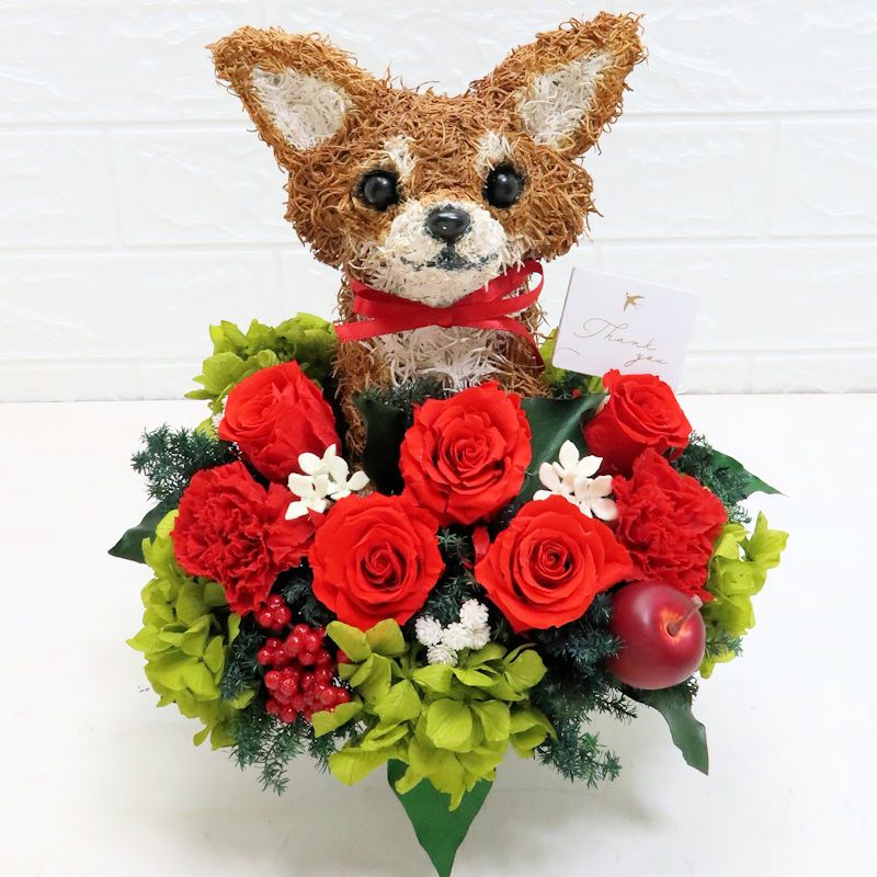 母の日ギフトプリザーブドフラワー犬