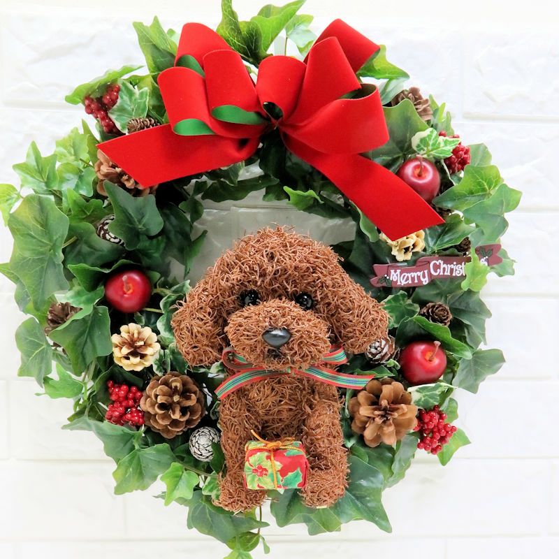 トイプードルクリスマスリース