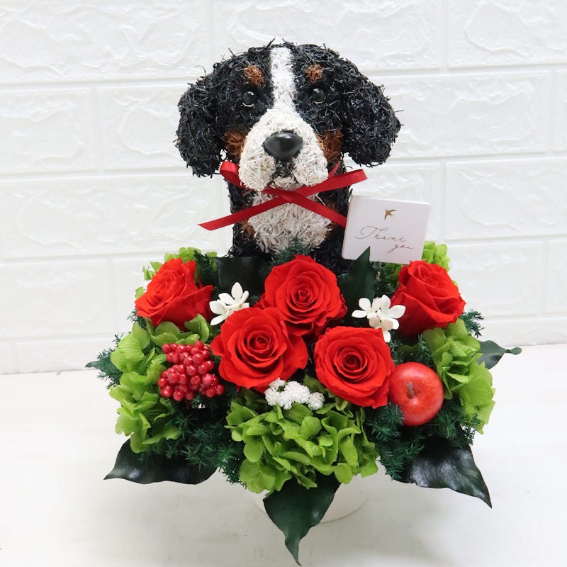 バーニーズマウンテンドッグ 花