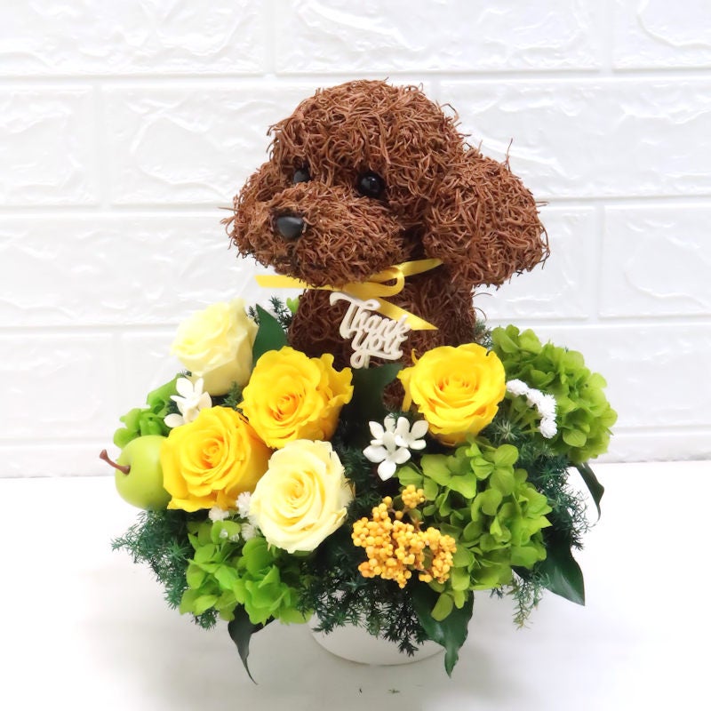 プリザーブドフラワー犬